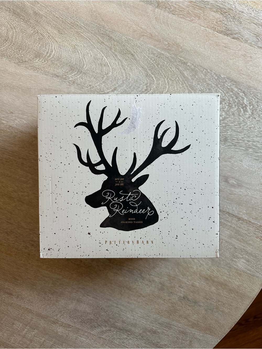Pottery Barn Rustic Reindeer Mugs Set of 4 – New in Package